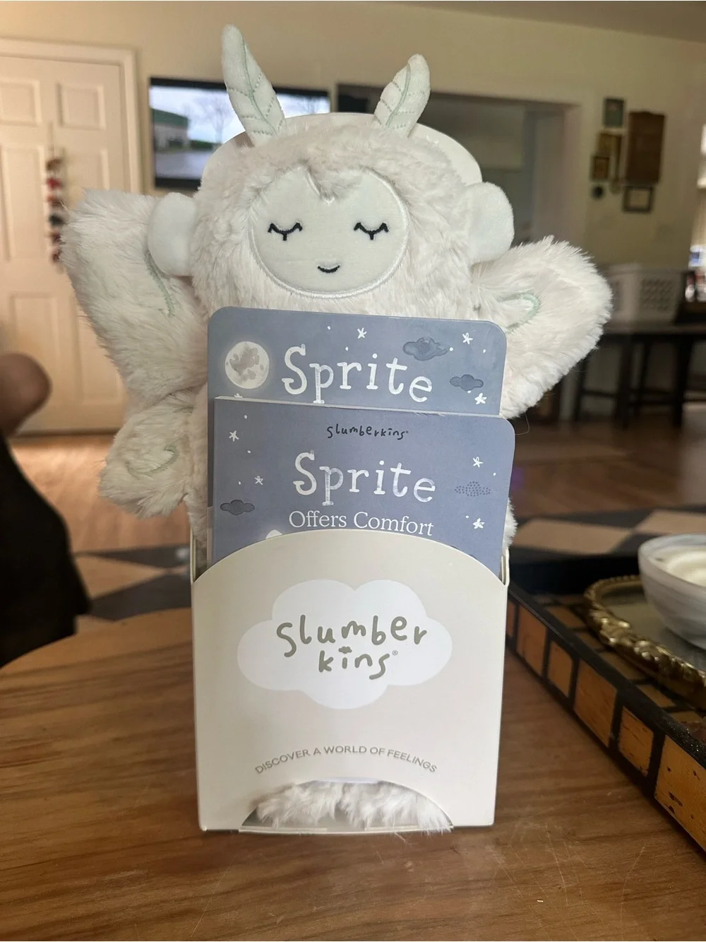 New Slumberkins stuffed Sprite offers comfort for grief book flash card 14”tall